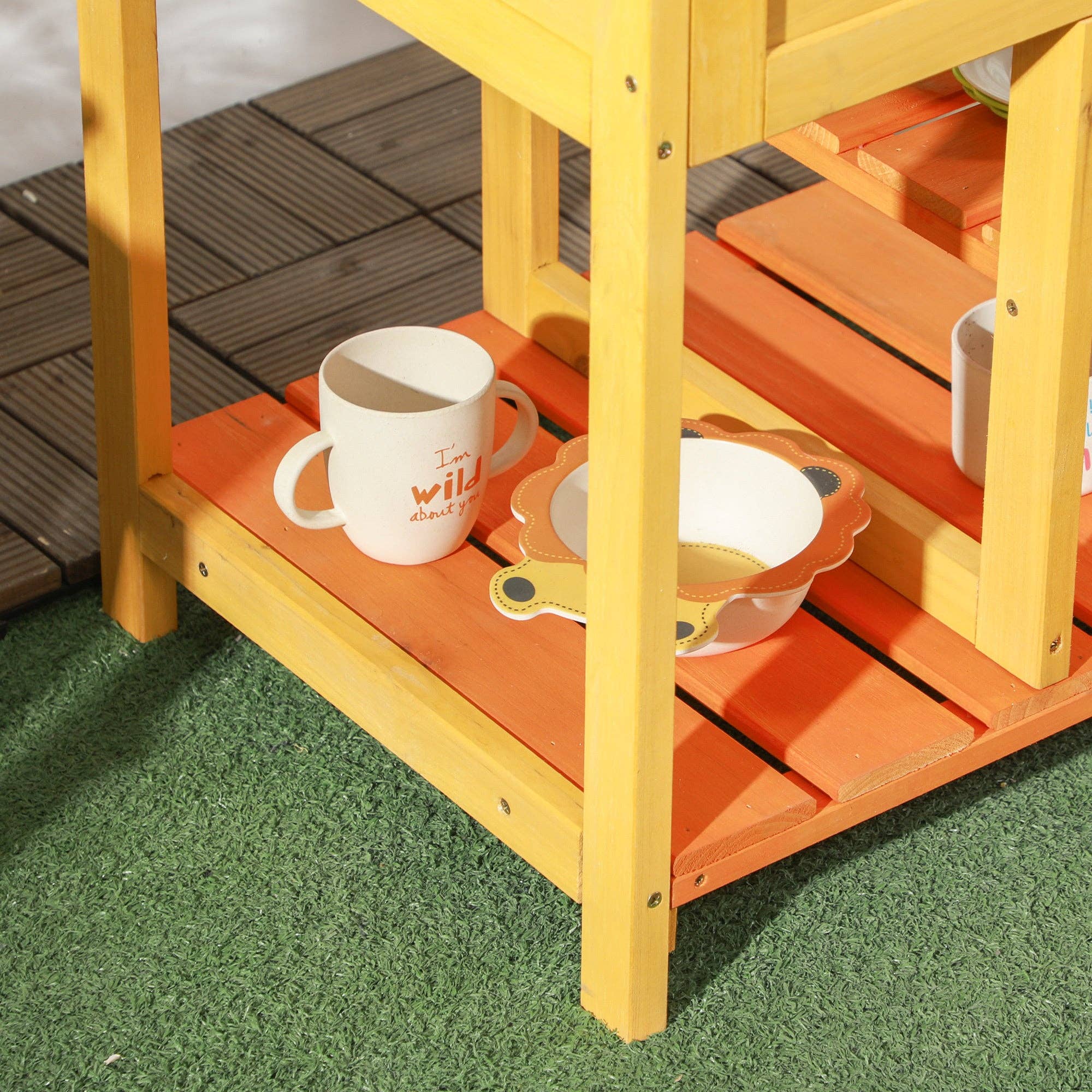 39F Inc. - Wholesale Toy Set - Kids - Wooden Outdoor Mud Kitchen Playset with Sink and Faucet4