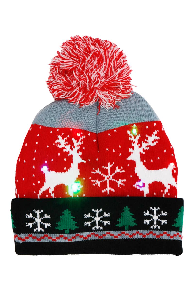 Cap Zone - Wholesale Beanie - Kids - Toddlers Christmas LED Light-Up Cuffed Beanie15