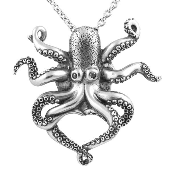 Controse Black CZ Eyed Octopus Necklace for wholesale by Controse