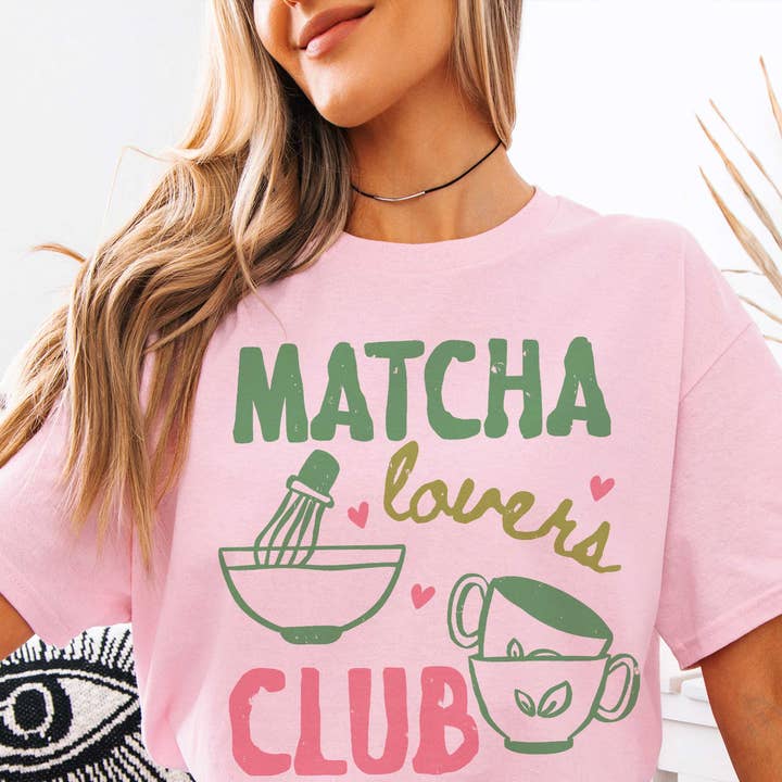MATCHA LOVERS CLUB Oversized Graphic Top for wholesale by A. BLUSH CO
