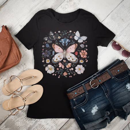 Papillon Floral 2 Transfert DTF pour la vente par Pretty Pop Transfers