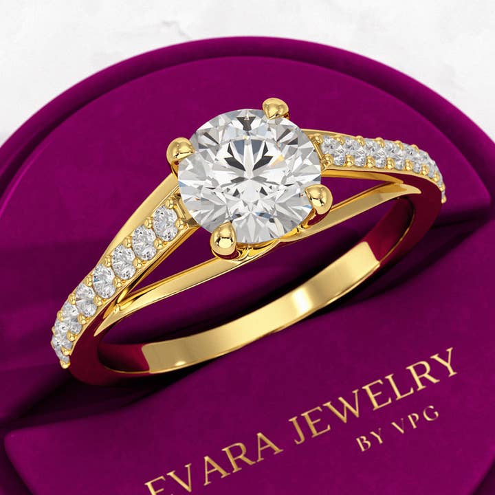 1.25 Carat Round Cut Diamond Engagement Ring for wholesale by Evara Jewelry