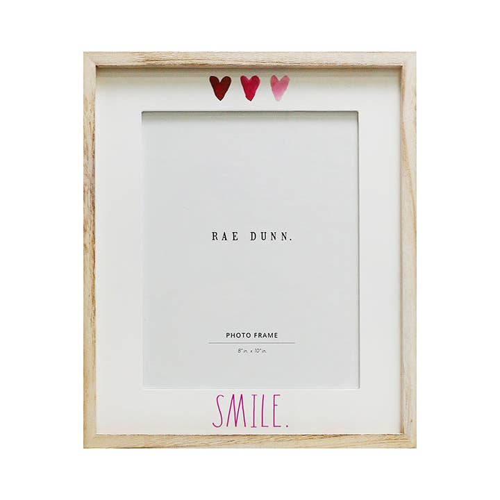 DesignStyles Home - Wholesale Picture Frame - Rae Dunn "Smile" 8x10 Wooden Picture Frame