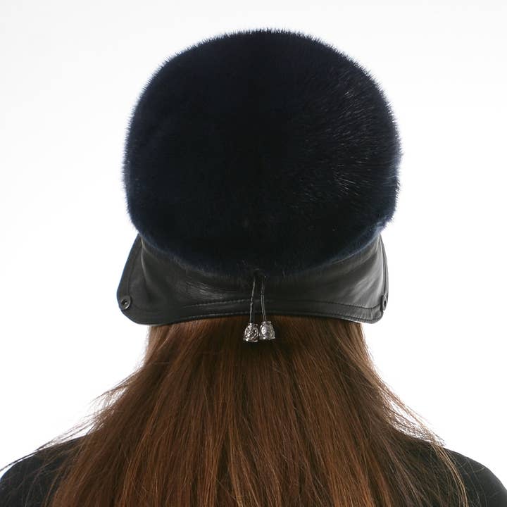 FurStyleUa - Vente Béret – femme - Chapeau en fourrure de vison pour femme, chapeau d'hiver en fourrure russe, véritable chapeau en fourrure.7