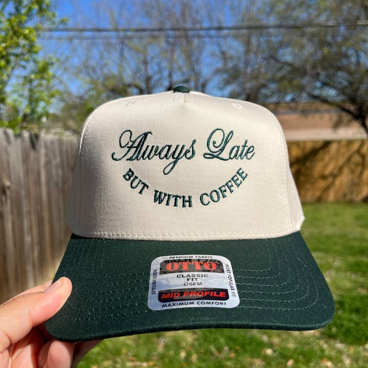 LC by Carina - Wholesale Trucker Hat - Women's - Always Late but with Coffee Trucker Hat4