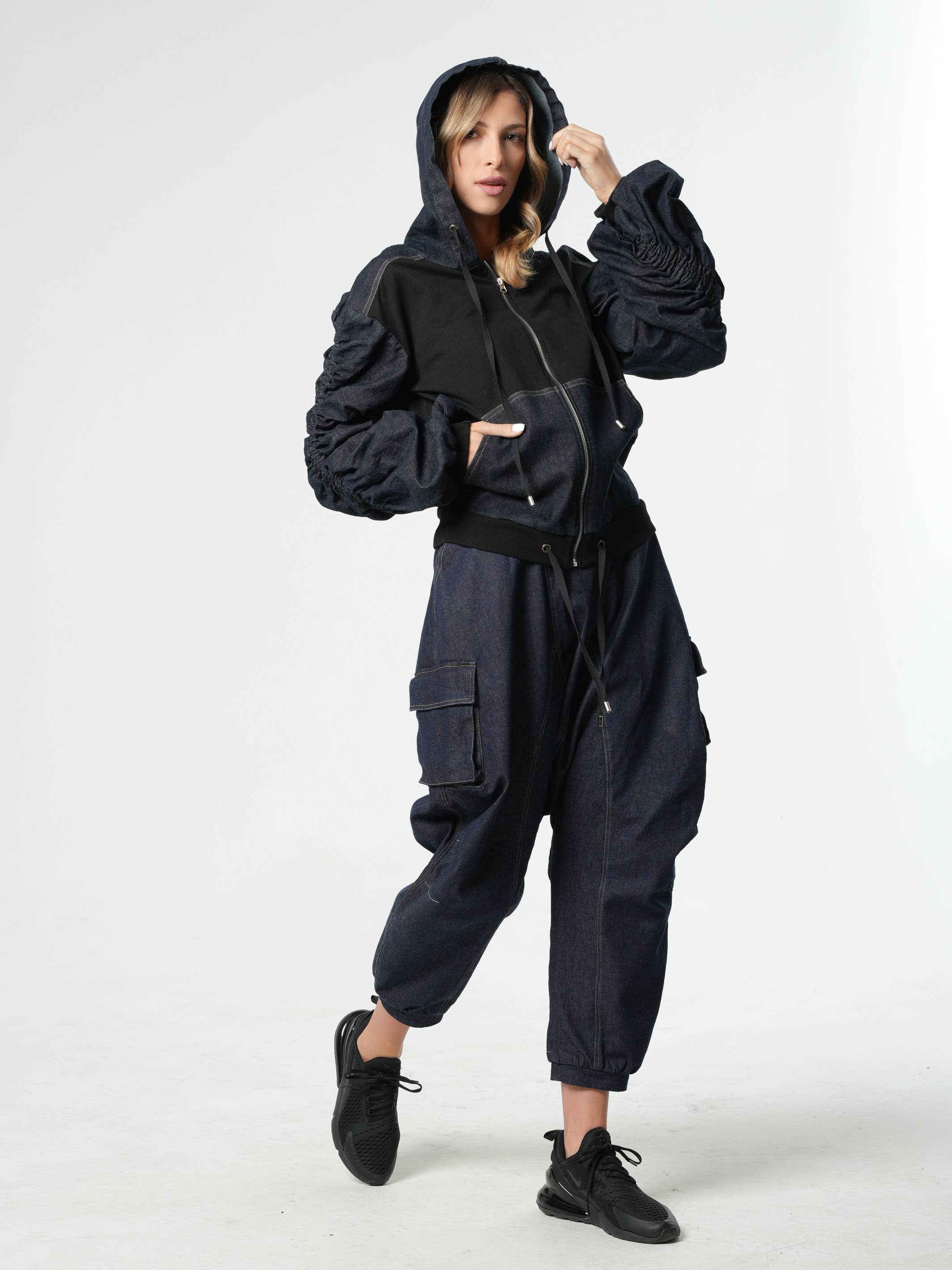 Metamorphoza - Wholesale Jacket - Women's - Denim Hooded Jacket12