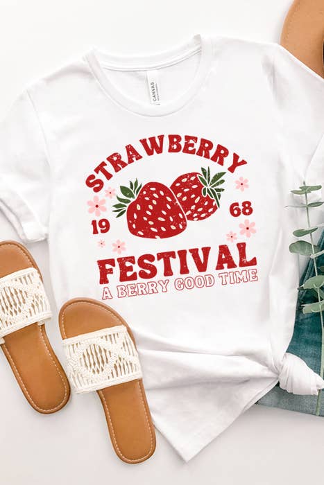 Wildberry Waves – wholesale T-shirts med screentryck – Dam – Strawberry Festival grafisk T-shirt2