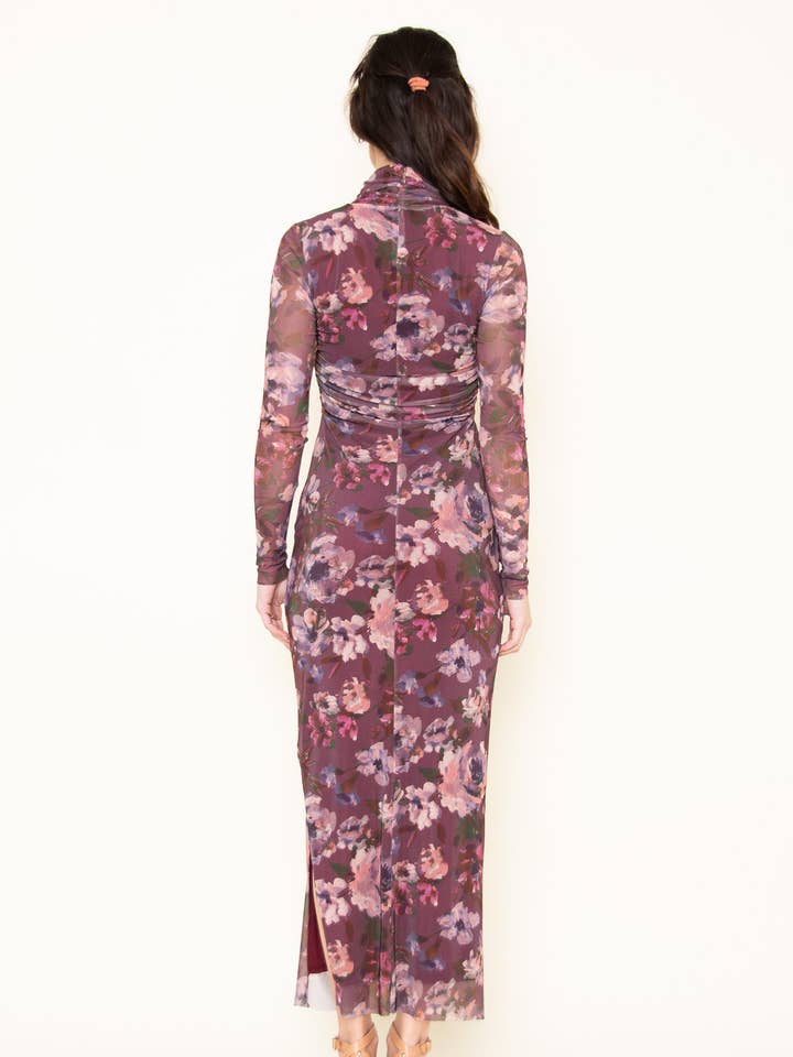 Dark Floral Mesh Maxi Dress - DC10198AFO for wholesale on Faire4