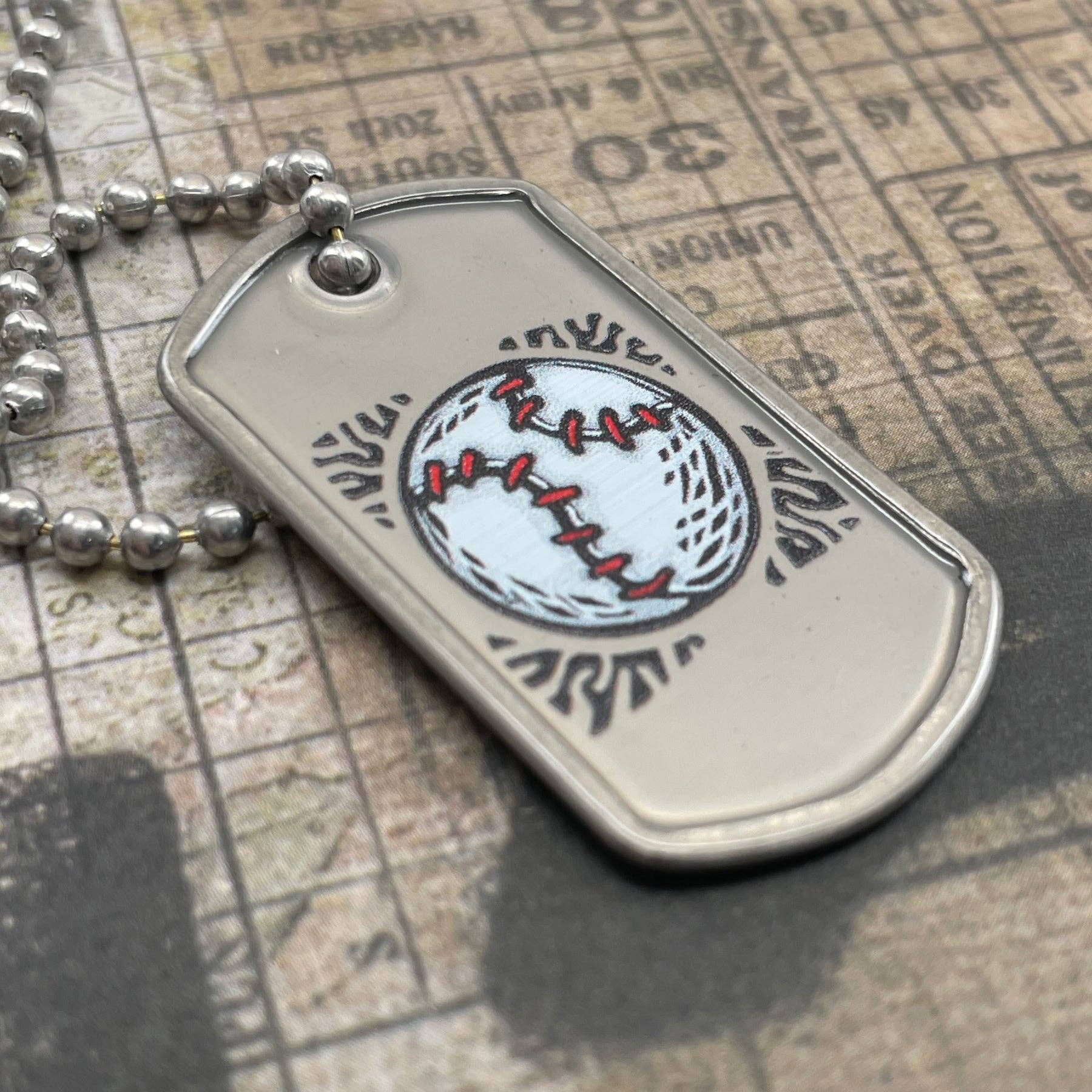 Forgiven Jewelry - Wholesale Pendant/Charm Necklace - Baseball - Softball Mini Dog Tag Philippians 4:13 Necklace 30 Inch Ball Chain2