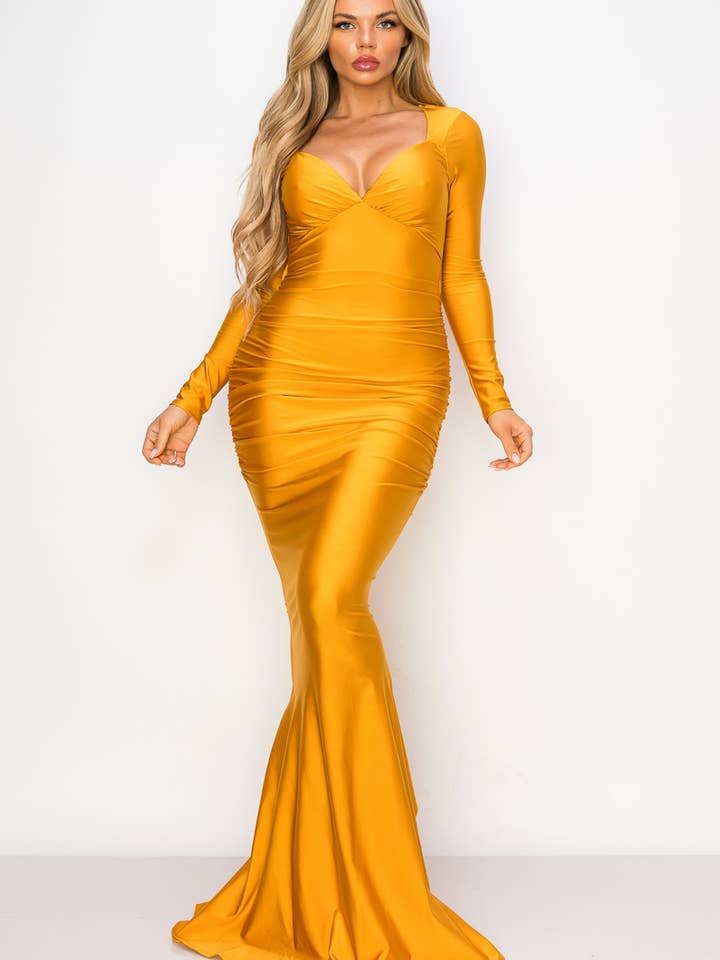 Sjöjungfru Maxiklänning med öppen rygg DT2600MX för wholesale av Jour