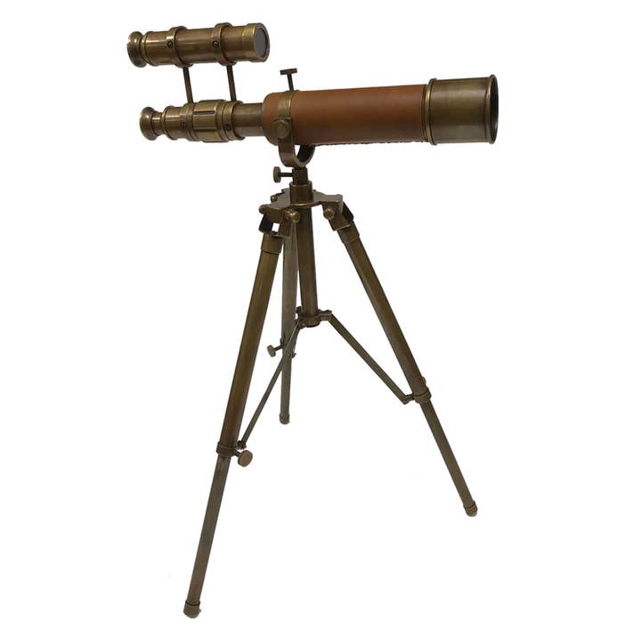 Madison Bay Co. - Historical Home Decor Reproductions - Wholesale Decorative Tabletop Object - 9-1/2" Solid Brass Telescope Adjustable Tripod Stand