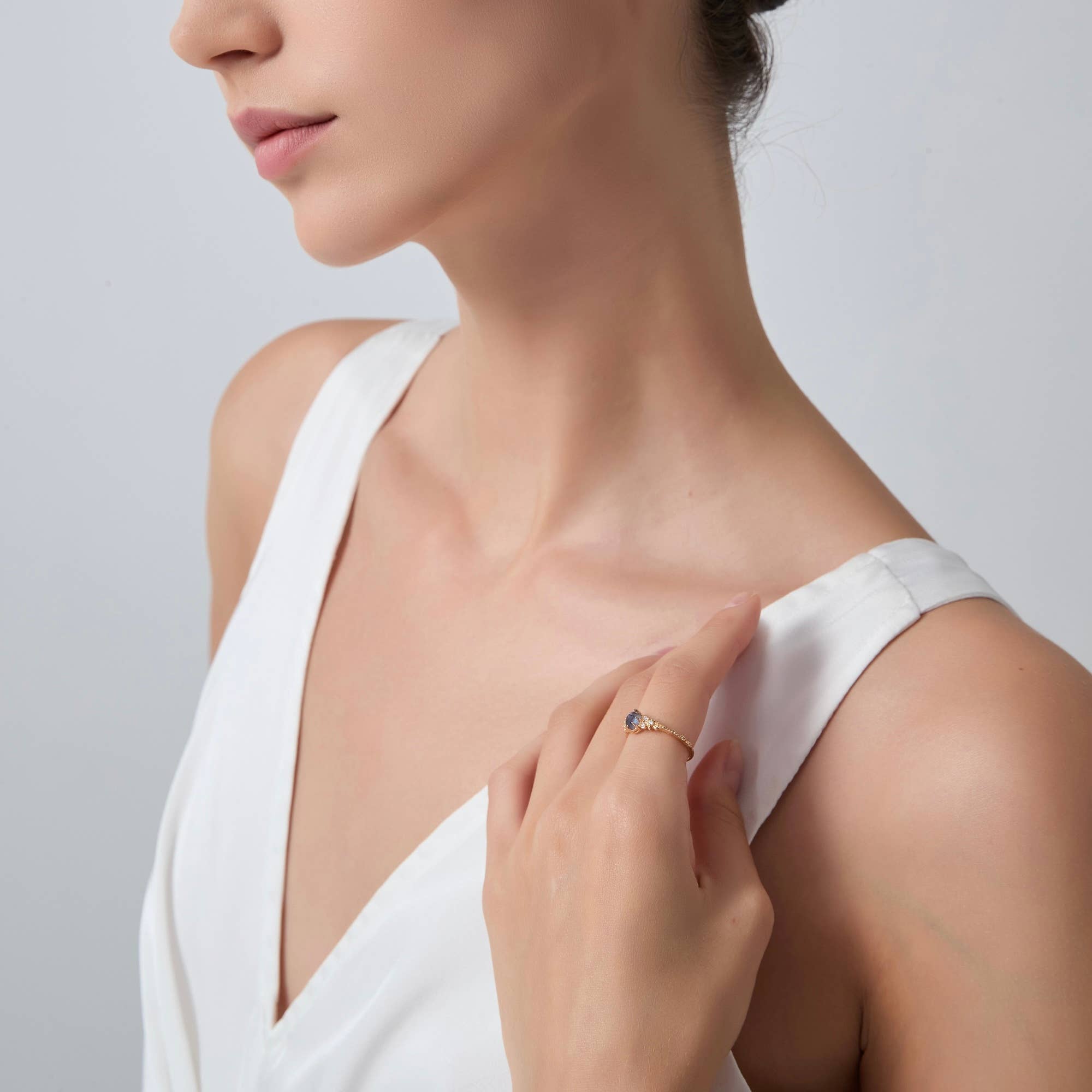 Perimade & Co. LLC - Wholesale Multi-Stone Ring - Labradorite Olive Tree Leaf Ring in 925 Sterling Silver3