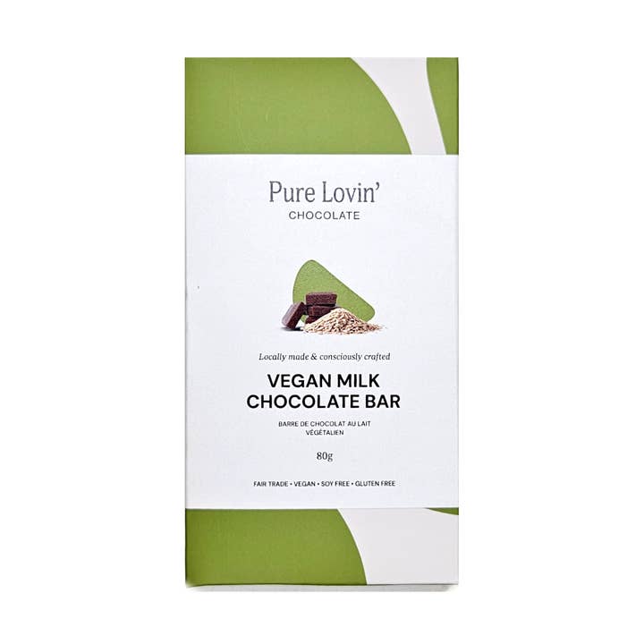 Organic Milk Chocolate Bar - Vegan/Gluten Free for wholesale by Pure Lovin' Chocolate