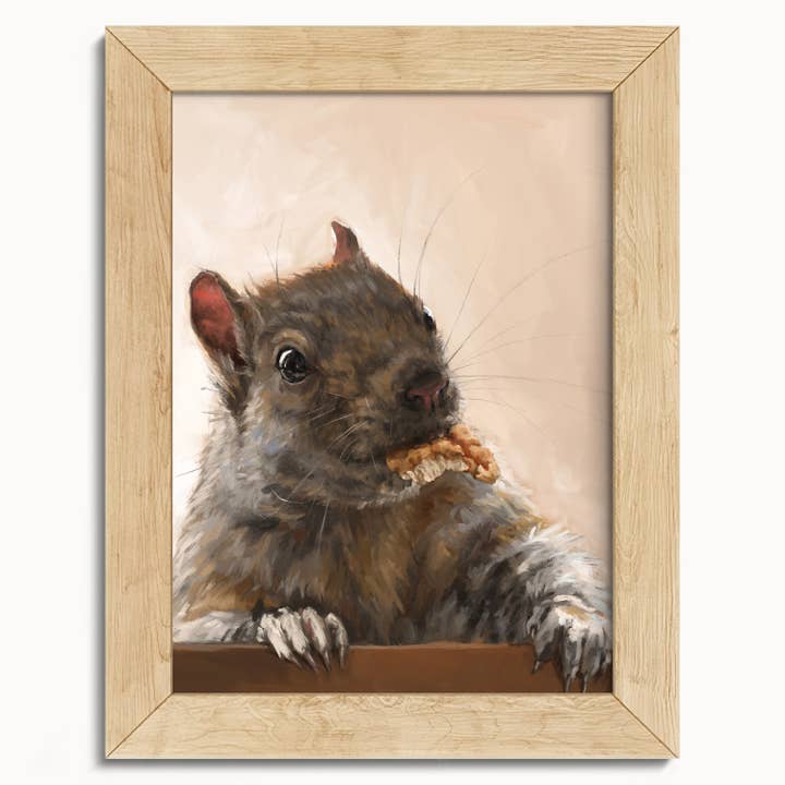 The Ugly Cat Studio - Wholesale Art Print - Grey Squirrel with a Walnut Fine Art Print8