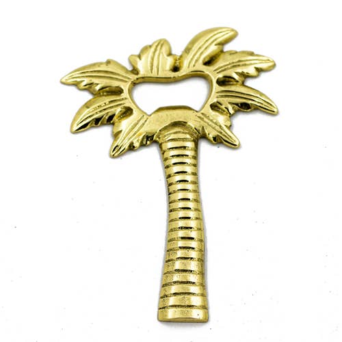 India Handicrafts Inc - Vendita all'ingrosso Apribottiglie - Apribottiglie a forma di palma in ottone dorato