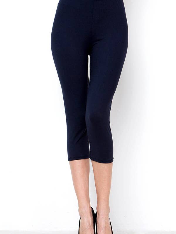 Effen marineblauwe CAPRI-stijl legging in ONE SIZE voor wholesale door Love 4 Leggings