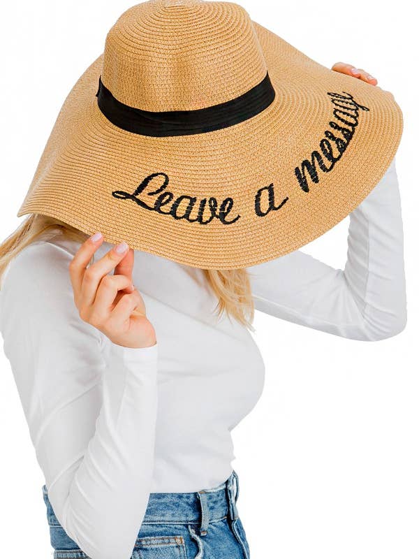 Leave a Message Embroidered Floppy Sun Hat for wholesale by Cap Zone