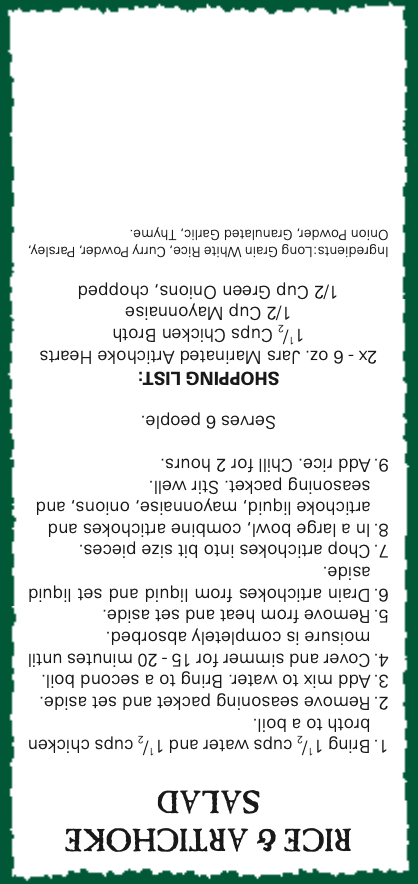 Fabulous Fixins - Wholesale Pasta - Rice and Artichoke Salad2