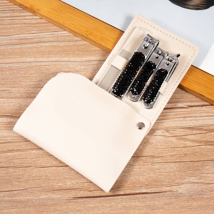 Ole - Wholesale Nailcare Set - Ceramic Rhinestone Manicure Nail Clipper Kit ACR10005