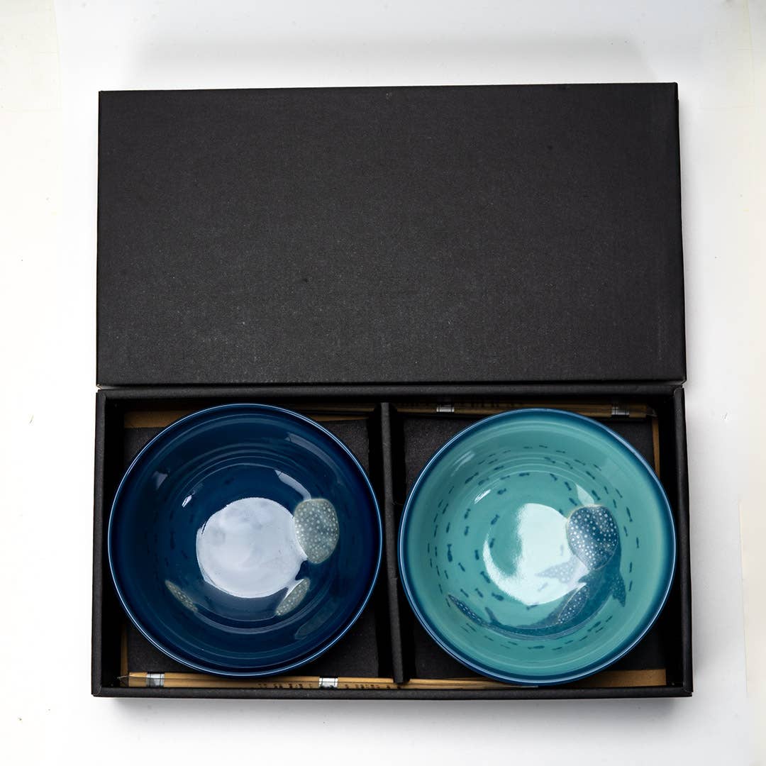 Urban Tokyo - Venta al por mayor Tazón - Juego de regalo de 2 piezas de cuencos de 5" Tayo Jimbe Tiburón Ballena JP (1/16)7