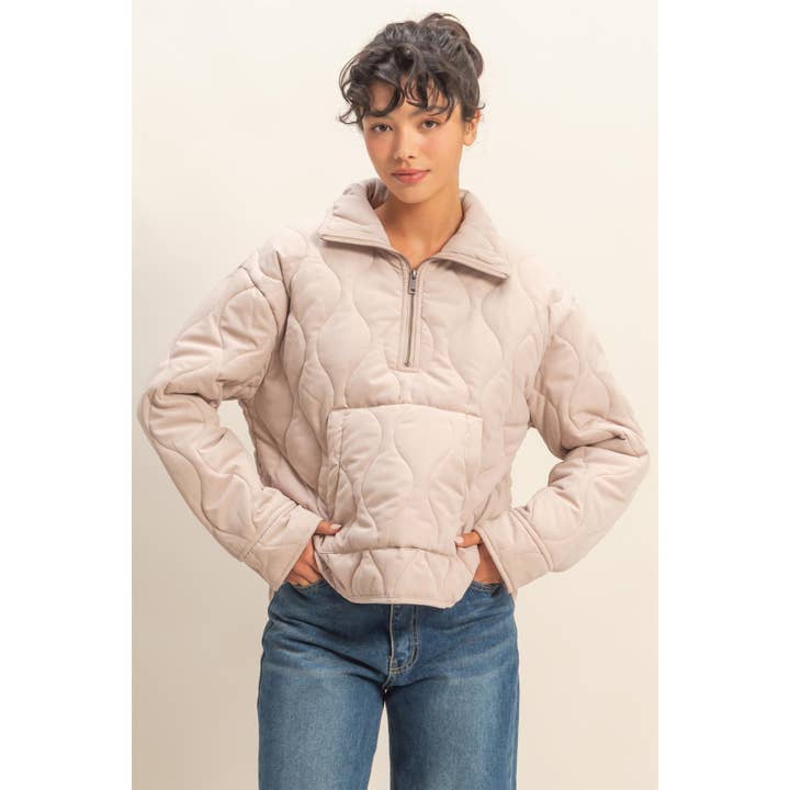 Double Zero - Wholesale Jacket - Women's - Quilted Half Zip High Neck Pullover12