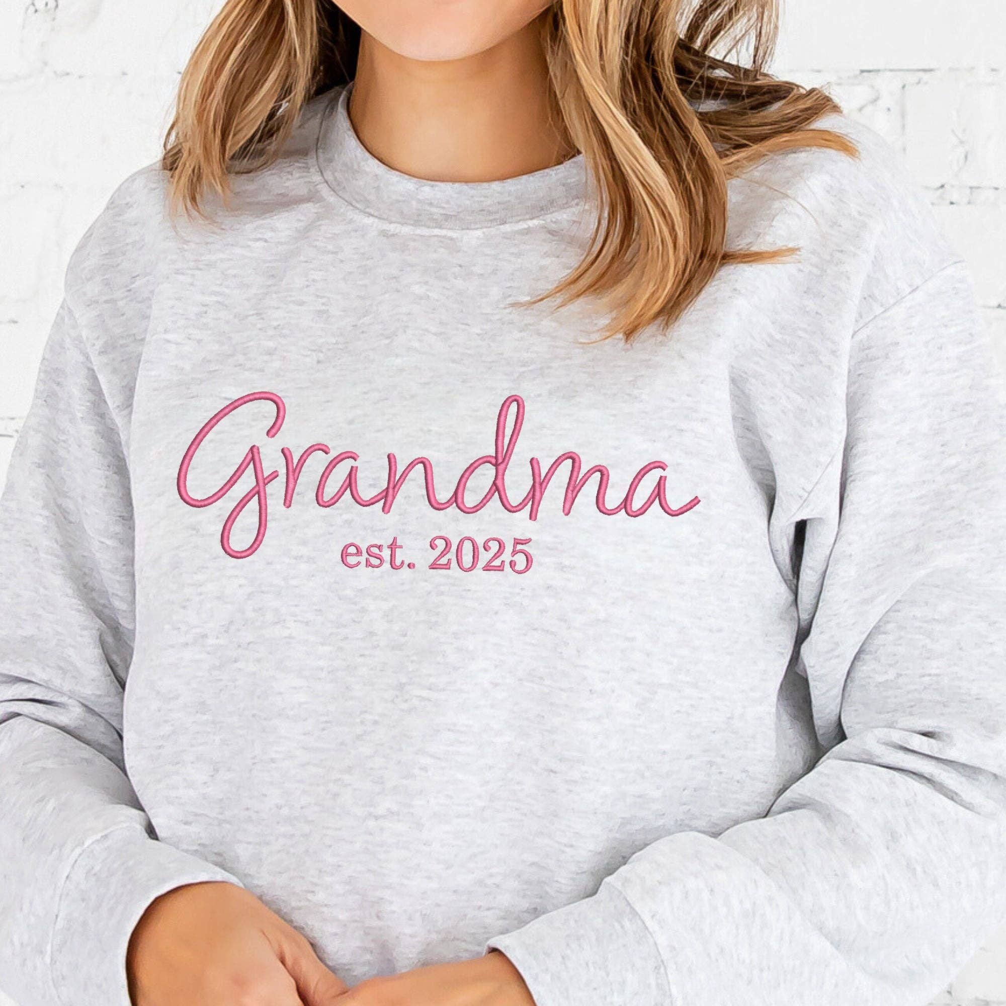 Arden & Gold - Wholesale Sweatshirt - Women's - Grandma Est. Year Embroidered Gemma Crewneck Sweatshirt3
