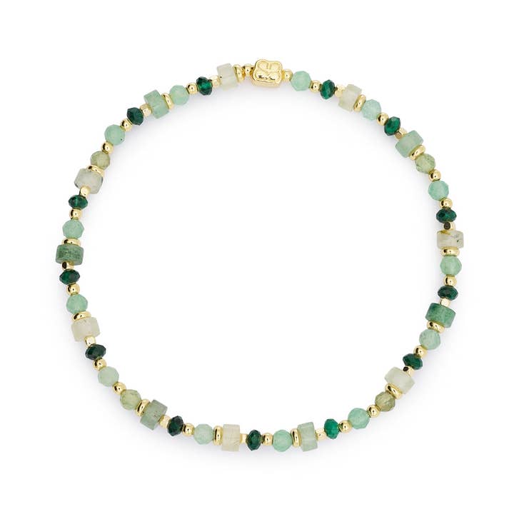 Bracciale con Perle di Beryl Oro e Peridoto per la vendita all'ingrosso da parte di Boho Betty