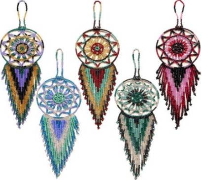 Pichincha - Wholesale Dream Catcher - Round Beaded Dream Catcher Seed Bead Hanging Ornament