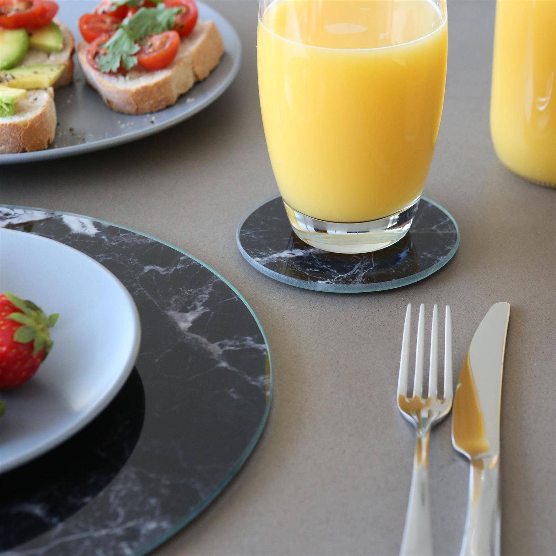 Rinkit Ltd – wholesale Coasters – Round Glass Coasters - 10cm - Marble1