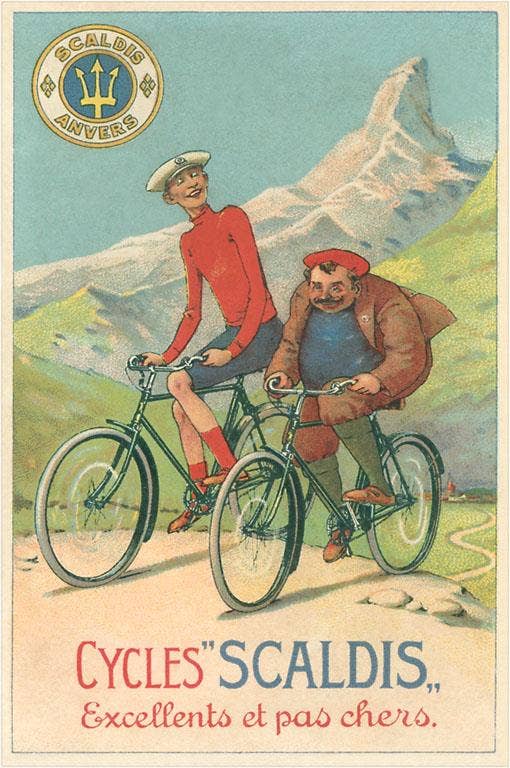 Found Image Press - Vendita all'ingrosso Calamite - Magnete CY-70 Ragazzo Alto e Ragazzo Grasso in Bicicletta in Montagna0