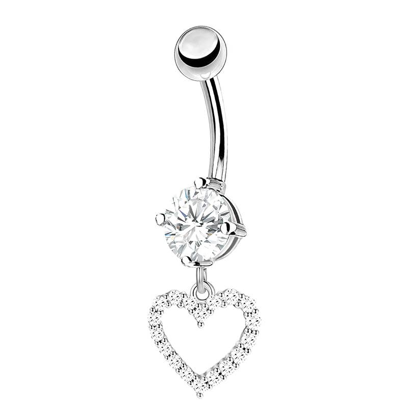 AMORINO SRL – wholesale Belly ring – ZIRCONIA BANANA PIERCING WITH HEART PENDANT -JQ1000B1070
