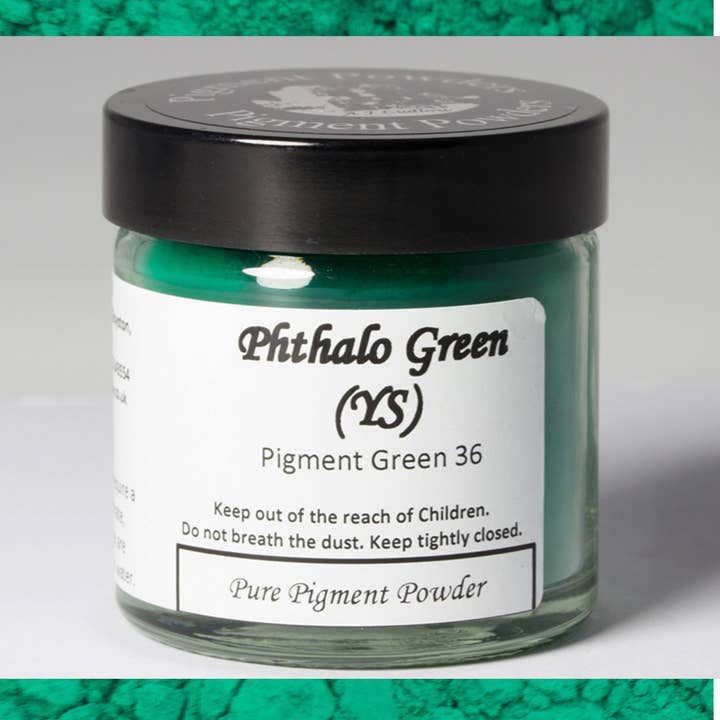 Polvere di pigmento puro verde ftalocianina (tonalità gialla) 60ml per la vendita all'ingrosso da parte di A J Ludlow