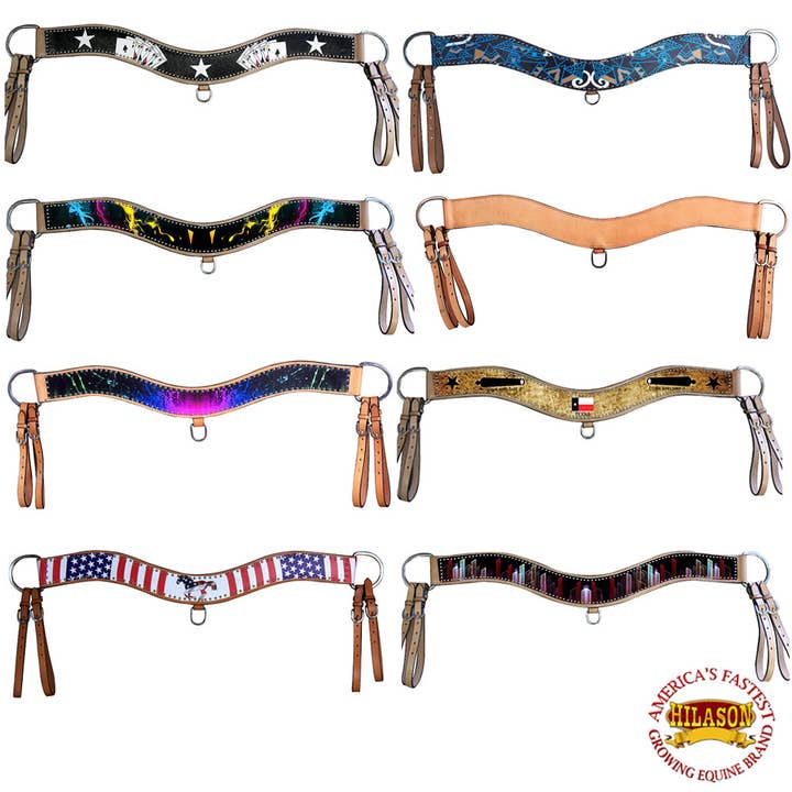 Hilason Western Horse Tripping Breast Collar American Leather for wholesale by HILASON