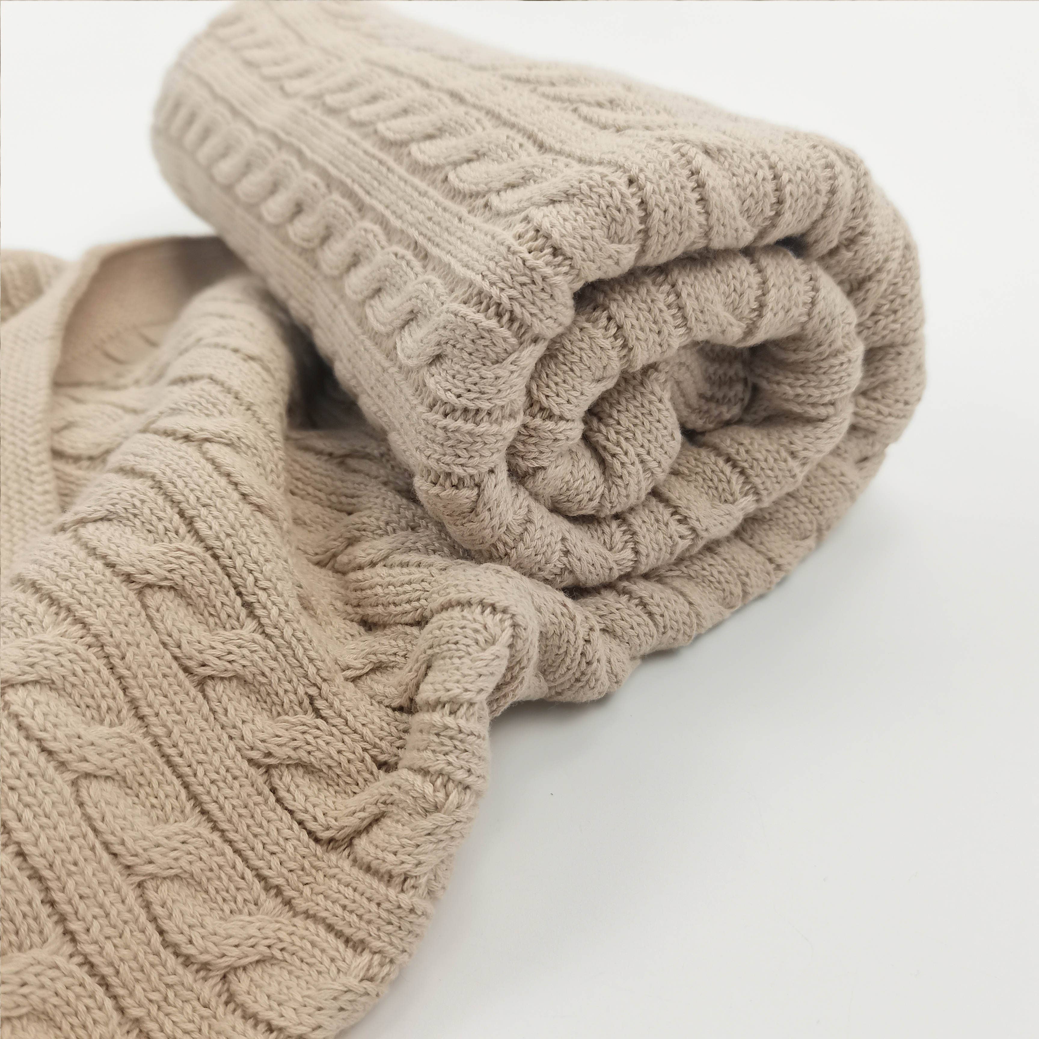 Luna + Luca Cable Knit Baby Blanket - Beige for wholesale on Faire2