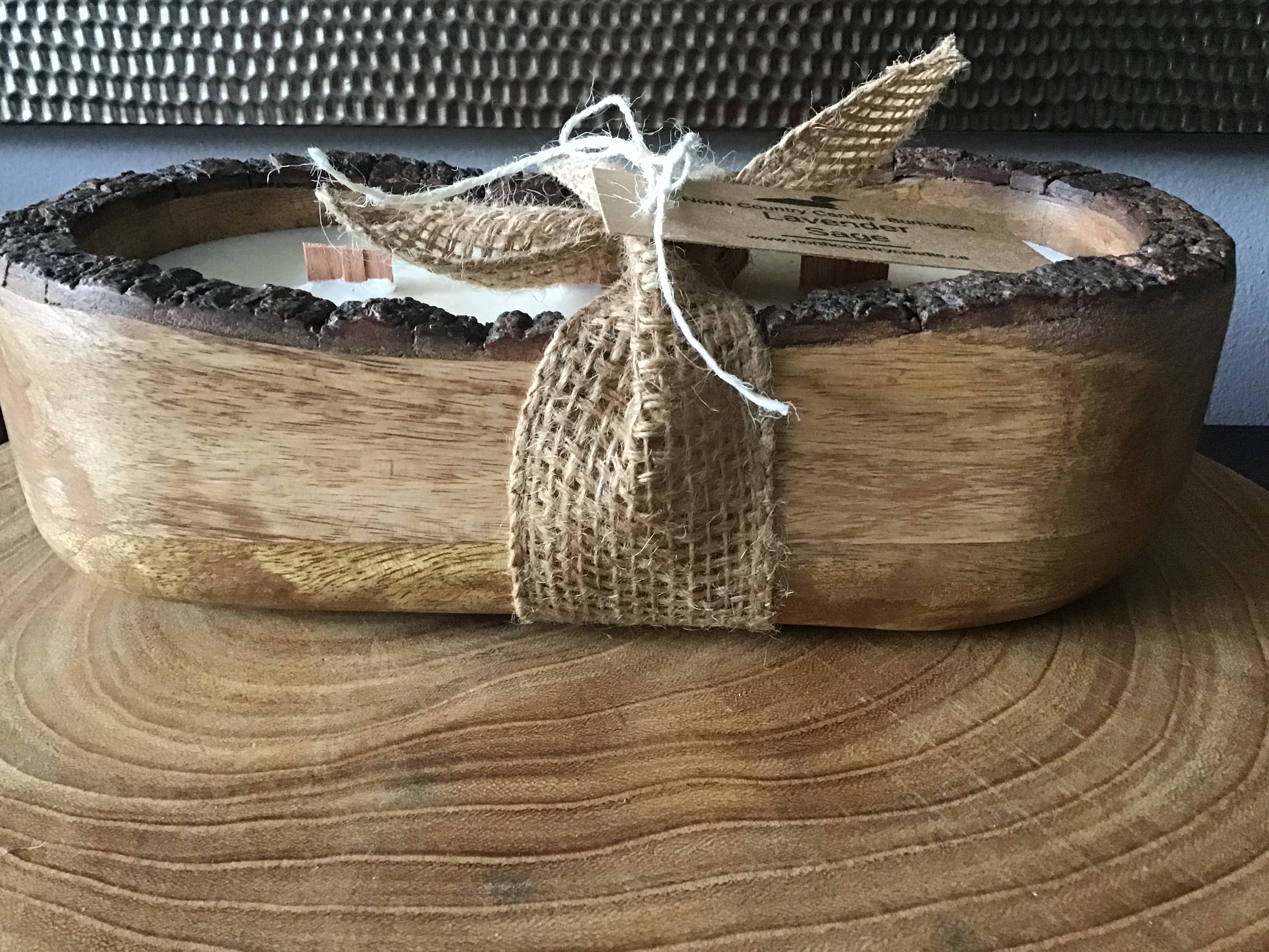 North Country Candle - Wholesale Jar/Filled Candle - Bark Edge Wood Dough Bowl1