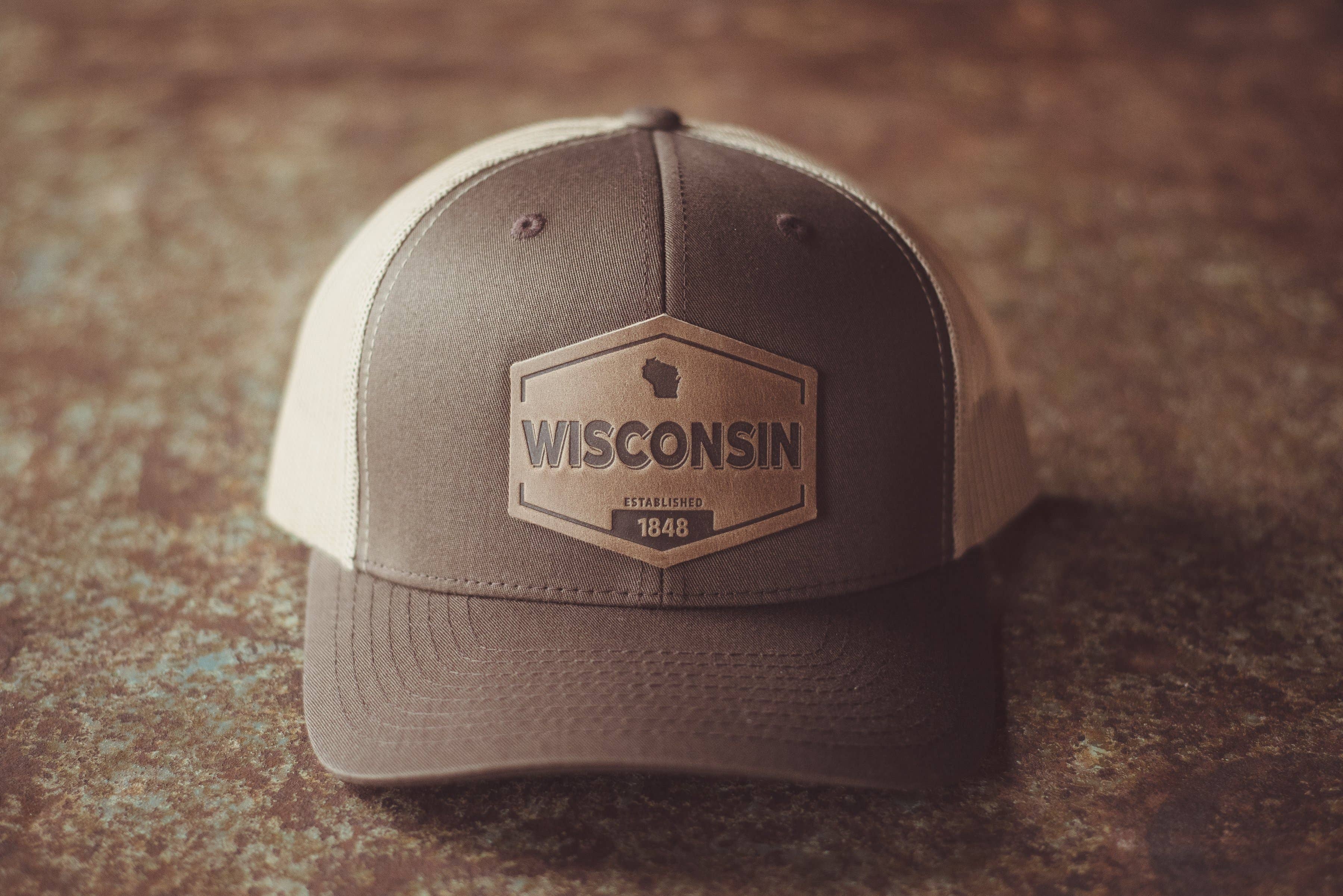 Range Leather Co. - Wholesale Trucker Hat - Unisex - Wisconsin Established Hat | Leather Patch Trucker Hat3