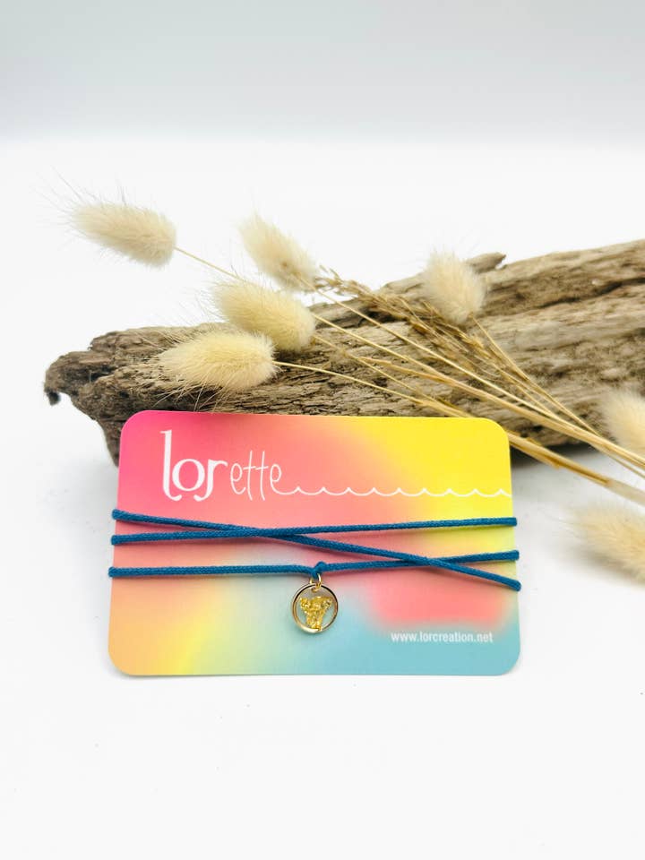 Kettenarmband - Blattgold - Blau für den Großhandel von LOR CREATION