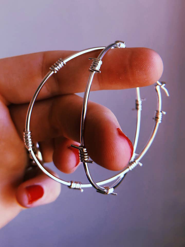 Barbed Wire Hoops for wholesale by A Lloyd Jewelry