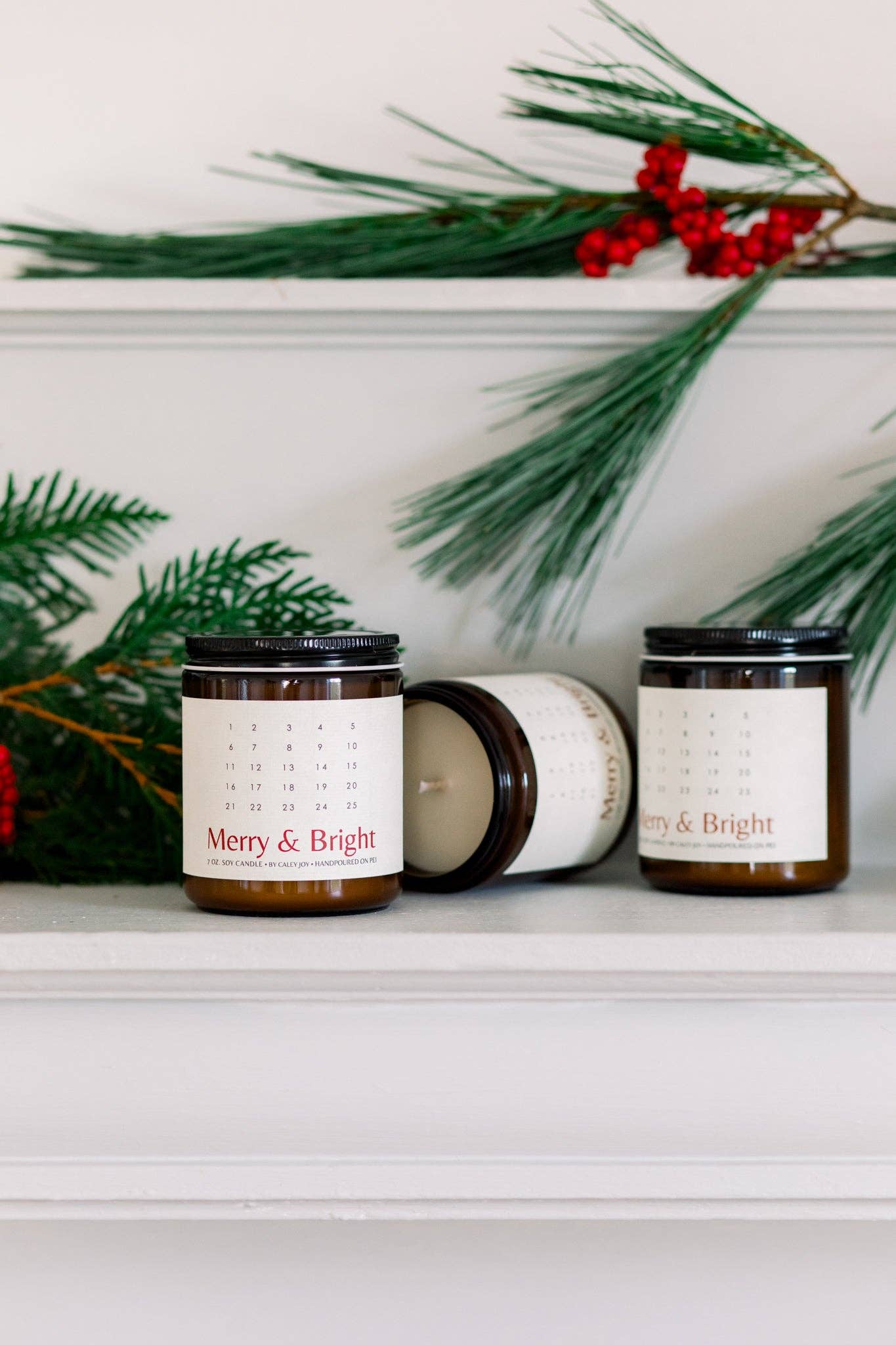 By Caley Joy – Großhandel Kerze im Glas / gefüllte Kerze – Adventskalenderkerze - 24 Tage Feiertagsglanz1