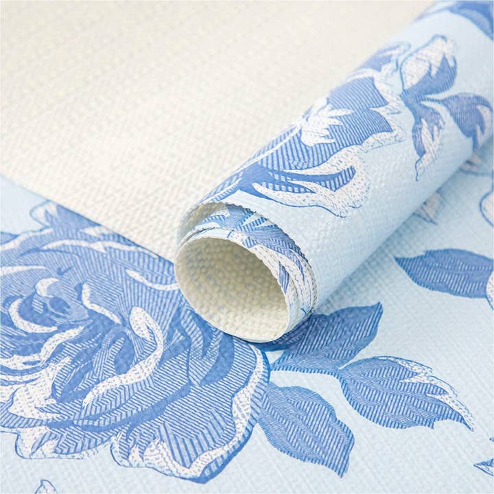 Ray Star - Wholesale Drawer Liner - RAY STAR Shelf Liner for Kitchen Cabinets, PVC Drawer Liner for Dresser Non-Slip Bathroom, Non-Adhesive Cabinet Liner Washable (Blue Flower)