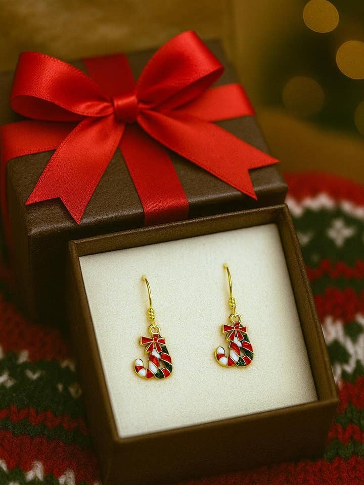 Godisrörsörhängen – Festlig smyckespresent för wholesale av Bad Apple Designs