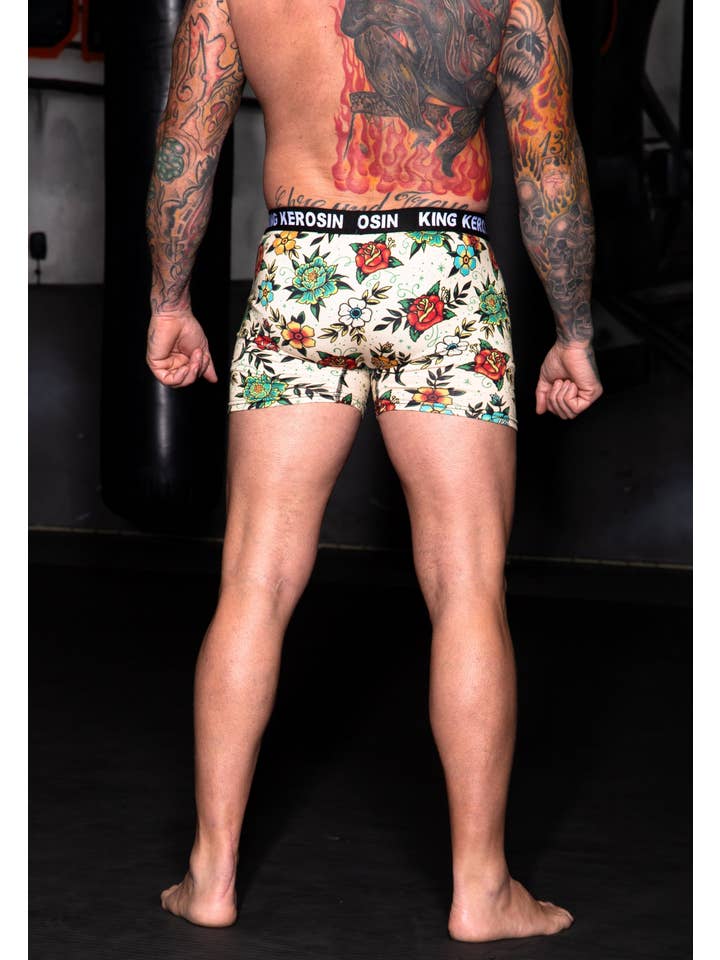 beige Boxer «Tattoo Flowers» in vendita all'ingrosso su Faire