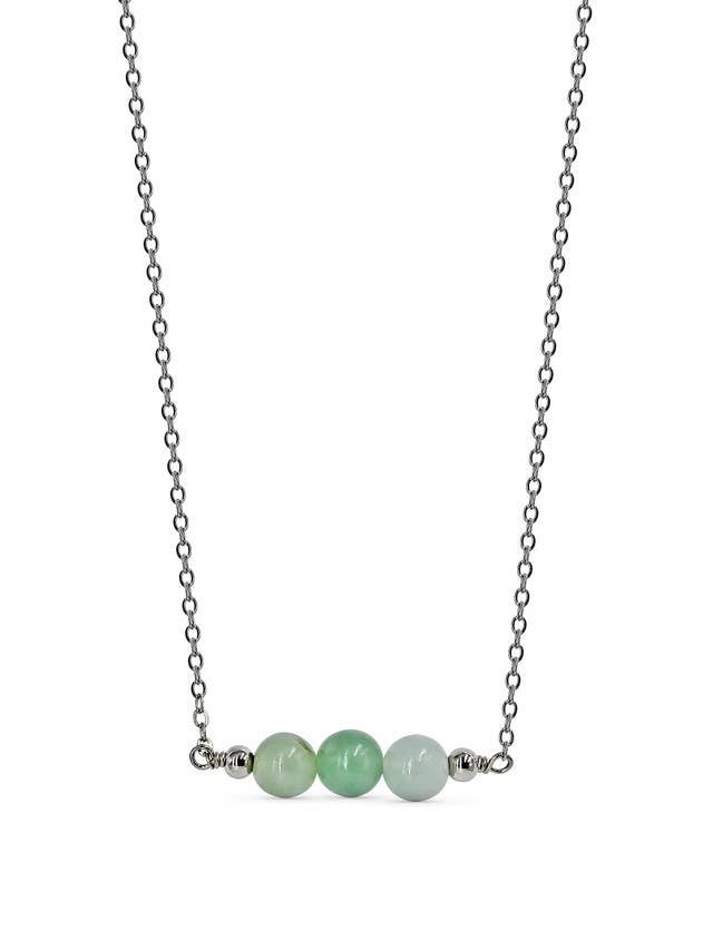 Tri-Jade Pendant Necklace Silver for wholesale by Human Design Studios