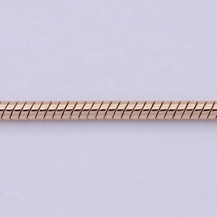 Aim Eternal - Wholesale Link & Chain Necklace - Rose Gold Round Snake Chain Omega Chain Necklace, 18K Gold Filled 2.4mm Width Finished Chain, Layering 19.7 Inch Omega Necklace with Lobster Clasps WA-8231