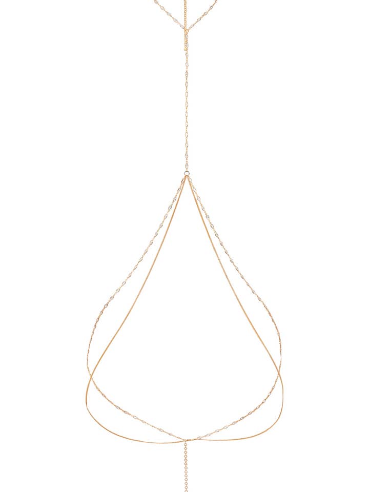 Crystal Baguette lichaamsketting voor wholesale door Ettika