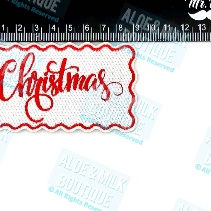 Aloe and Milk Boutique - Wholesale Patch - Christmas Script Patch, santa, iron on patches2