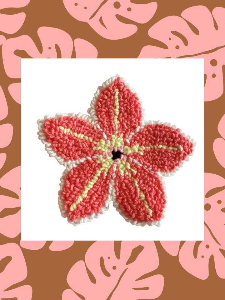 Plumeria Mug Rug for wholesale by The Coconut Collective