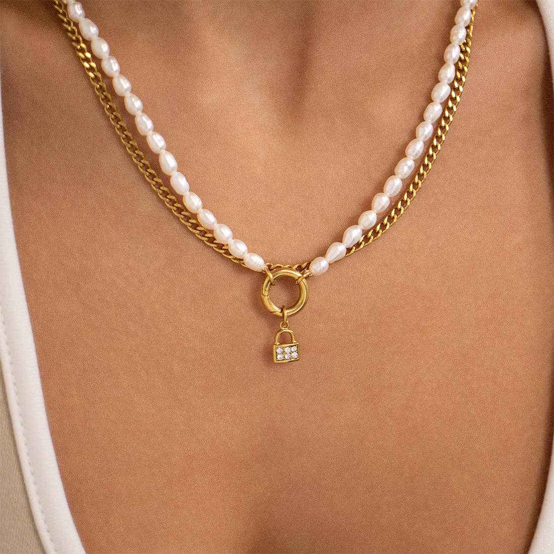 WJW - Wholesale Pendant/Charm Necklace - Stainless Steel Freshwater Pearl Charm Holder Necklace12