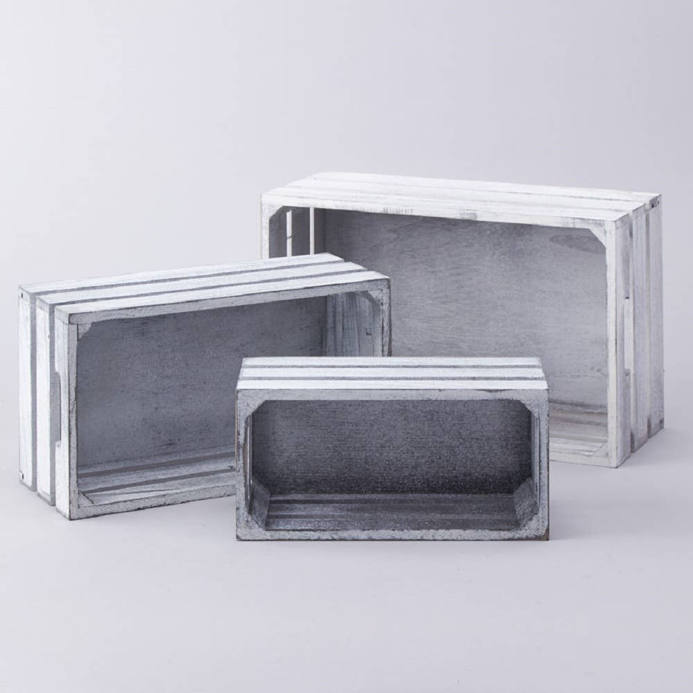 Portofino International Trading, USA - Wholesale Decorative Box - Decorative Storage Crate Three Piece Set2