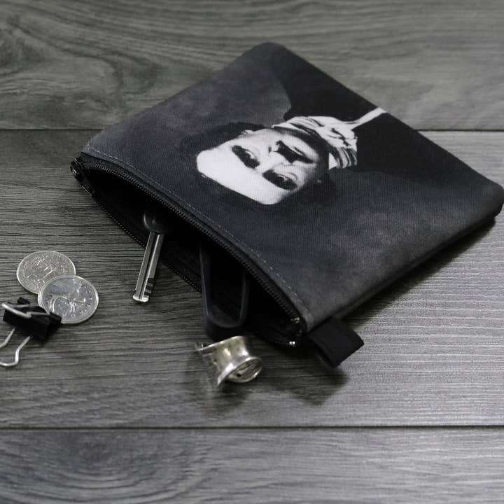 edgar allan poe - lined twill coin case - vintage portrait for wholesale by renaissance fair